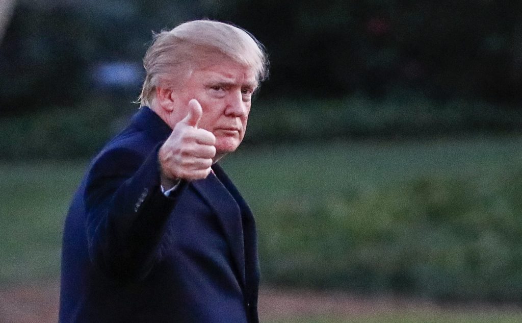 President Trump at the White House in Washington, DC