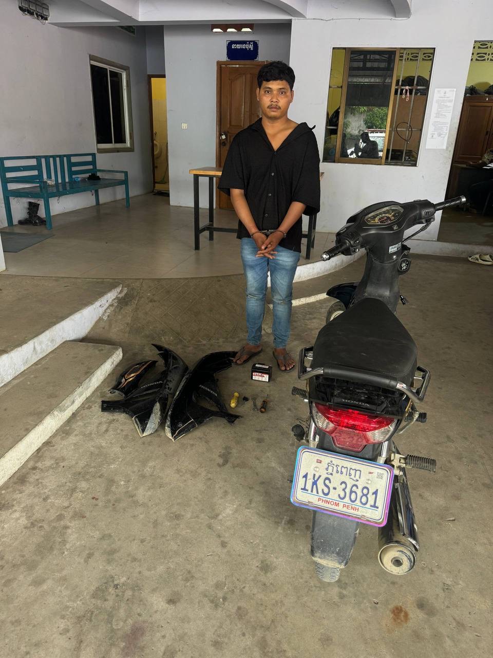 Evidence from motorcycle theft