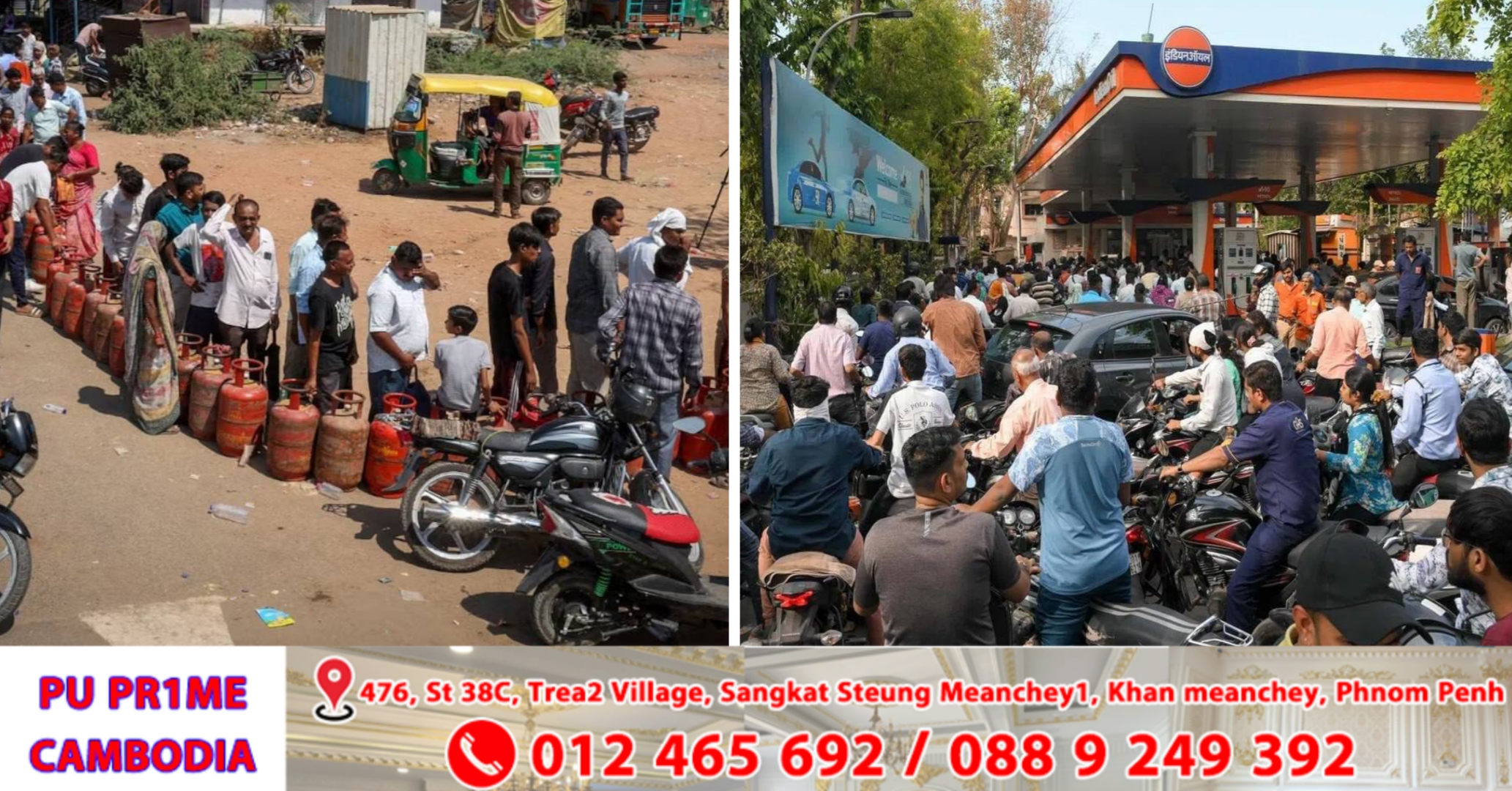 ប្រទេសឥណ្ឌា ខណៈកំពុងប្រឈមនឹងកង្វះប្រេងនិងឧស្ម័ន មនុស្សជាច្រើនមកតម្រង់ជួរនៅស្ថានីយ៍ប្រេង