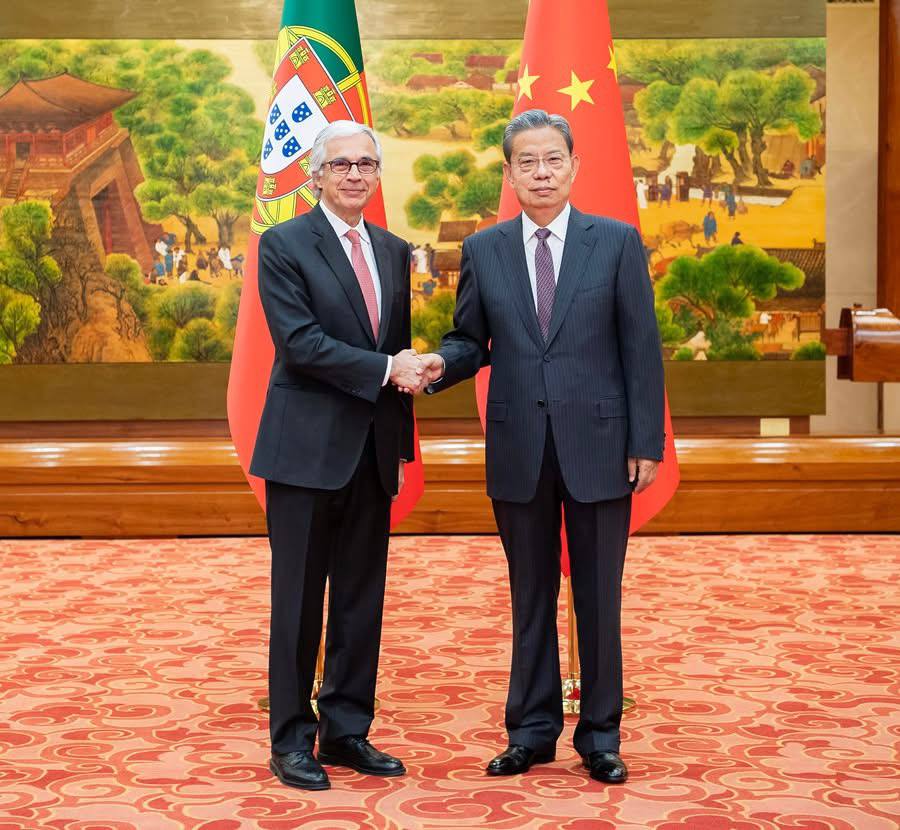 លោក Zhao Leji ជួបសន្ទនាជាមួយលោក José Pedro Aguiar-Branco ប្រធានរដ្ឋសភានៃប្រទេសព័រទុយហ្កាល់