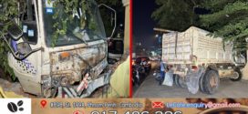 រថយន្តបែនដឹកដីមួយគ្រឿងបើកបុករបងវិទ្យាល័យបឹងត្របែករងការខូចខាតធ្ងន់ធ្ងរ
