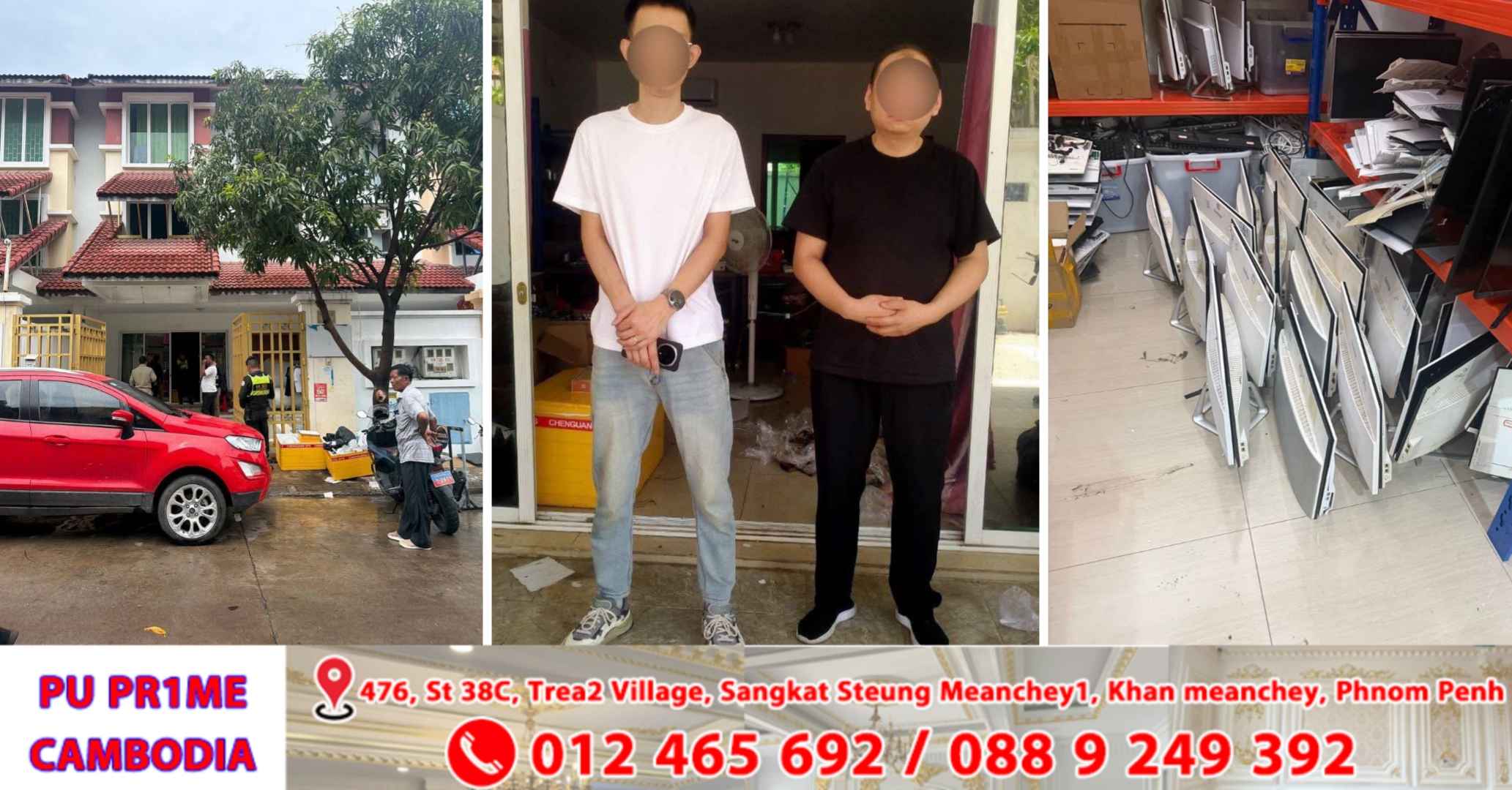 សមត្ថកិច្ចខណ្ឌពោធិ៍សែនជ័យ ចុះត្រួតពិនិត្យទីតាំងជួសជុលសម្ភារ computer រកឃើញជនបរទេសចំនួន ២នាក់ សង្ស័យលួចបំរើការឱ្យ Online scam