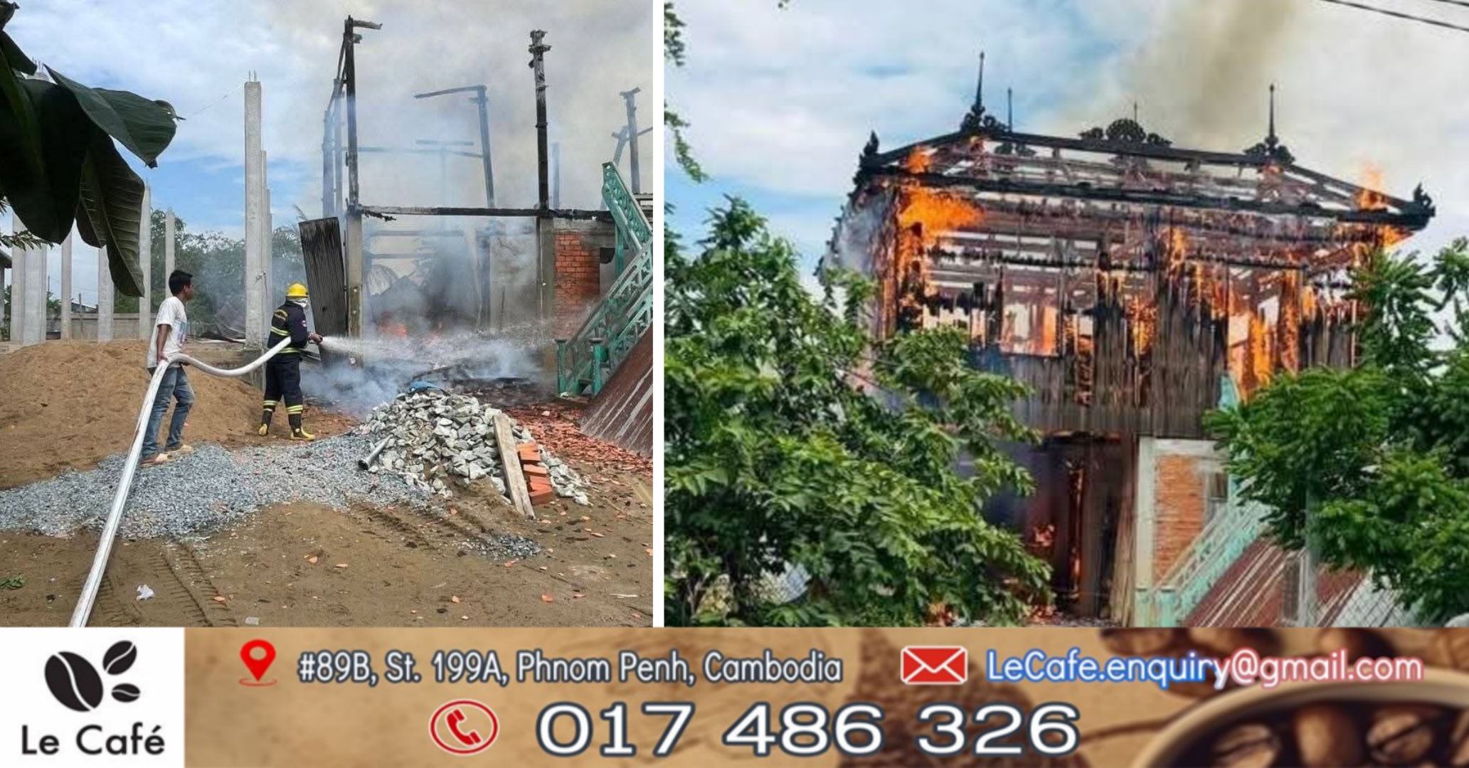ឆ្លងចរន្តអគ្គីសនីក្លាយជាអគ្គីភ័យ ឆេះលំនៅដ្ឋានអស់មួយខ្នងនៅស្រុកខ្សាច់កណ្ដាល